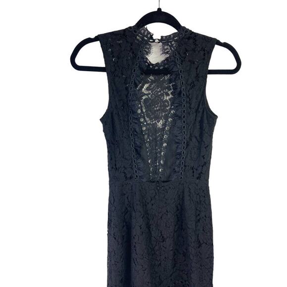 Free People Saylor Cherie Bodycon Mini Dress Lace XS black - Picture 3 of 8